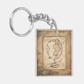  Wereldbol. Geografie & Geschiedenis Leraar Gift Sleutelhanger (Voorkant Links)