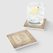  Wereldbol. Geografie & Geschiedenis Leraar Gift Stenen Onderzetter (Zijkant)