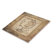 Wereldbol. Geografie & Geschiedenis Leraar Gift Tegeltje (Zijkant)