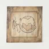  Wereldbol. Geografie & Geschiedenis Leraar Gift Wandkleed (Voorkant (horizontaal))