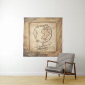  Wereldbol. Geografie & Geschiedenis Leraar Gift Wandkleed (In situ)