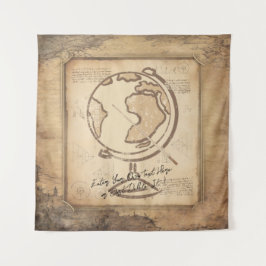  Wereldbol. Geografie & Geschiedenis Leraar Gift Wandkleed