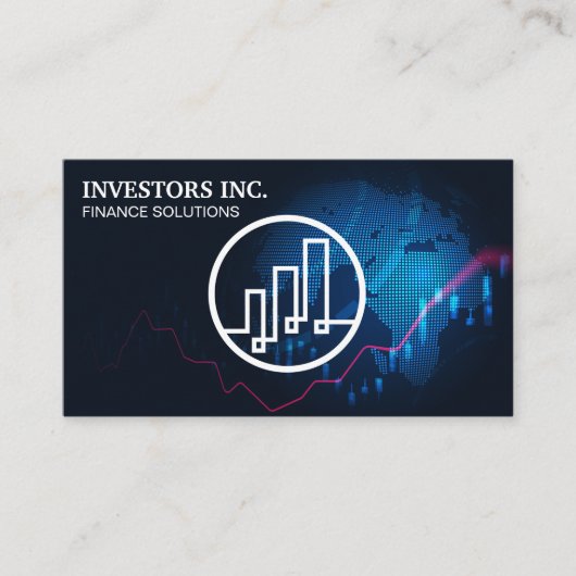 Wereldbol | Groeigrafiek Logo Visitekaartje (Voorkant)