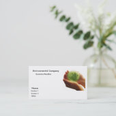 wereldbol-groene hand_world, Milieubedrijf, ... Visitekaartje (Staand voorkant)