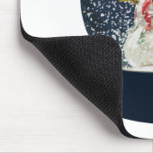 Wereldbol Happy Winter Snowman met kerstmis Muismat (Hoek)