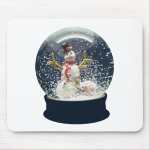 Wereldbol Happy Winter Snowman met kerstmis Muismat