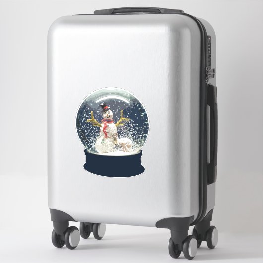 Wereldbol Happy Winter Snowman met kerstmis Sticker (Koffer)