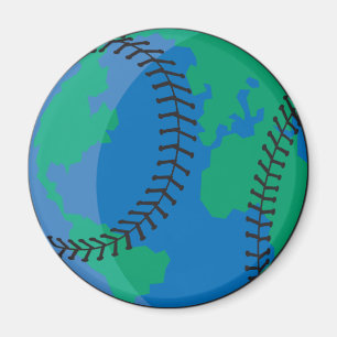 wereldbol honkbal wereldwijd magneet