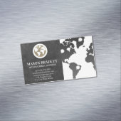 Wereldbol Icoon | Wereldkaart Magnetisch Visitekaartje (Voorbeeld)