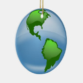 wereldbol in de wereld keramisch ornament (Rechts)