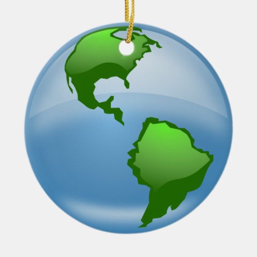 wereldbol in de wereld keramisch ornament (Voorkant)