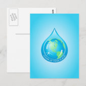 Wereldbol in Waterdruppel Briefkaart (Voorkant / Achterkant)