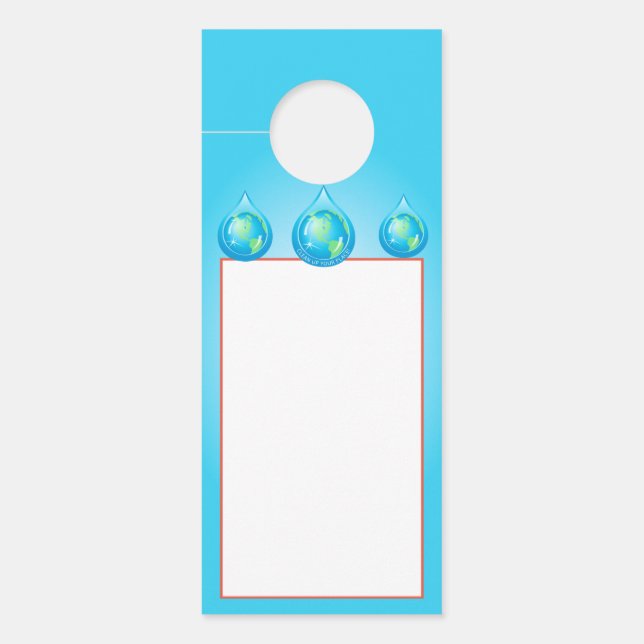 Wereldbol in Waterdruppel Deurhanger (Voorkant)