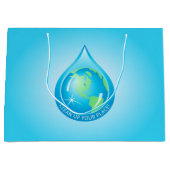 Wereldbol in Waterdruppel Groot Cadeauzakje (Voorkant)