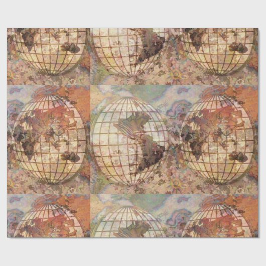 Wereldbol inpakpapier (Vlak)