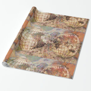 Wereldbol inpakpapier