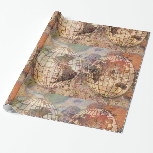 Wereldbol inpakpapier (Uitgerold)