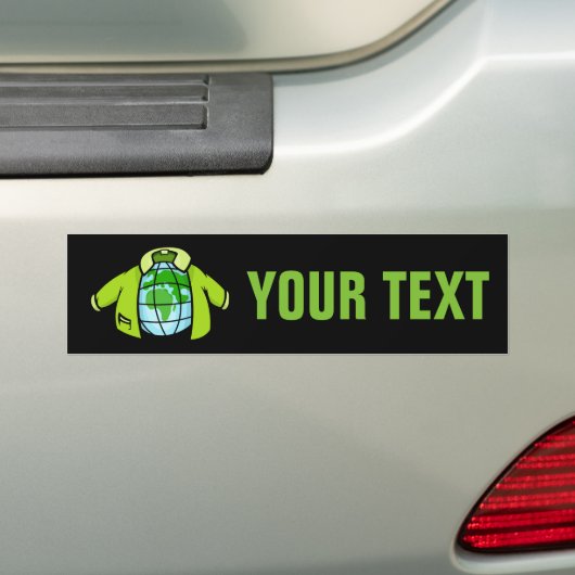 Wereldbol Jacket Bumpersticker (Op auto)
