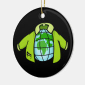 Wereldbol Jacket Keramisch Ornament (Links)