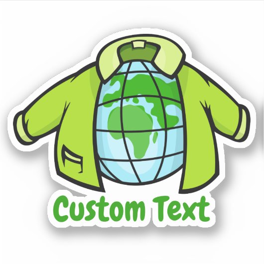 Wereldbol Jacket Sticker (Voorkant)