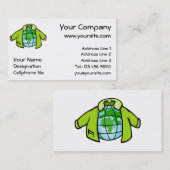 Wereldbol Jacket Visitekaartje (Voorkant / Achterkant)