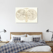 Wereldbol kaart canvas afdruk (Insitu (Slaapkamer))