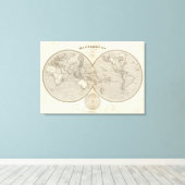 Wereldbol kaart canvas afdruk (Insitu (Houten vloer))