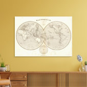 Wereldbol kaart canvas afdruk (Insitu (Woonkamer))