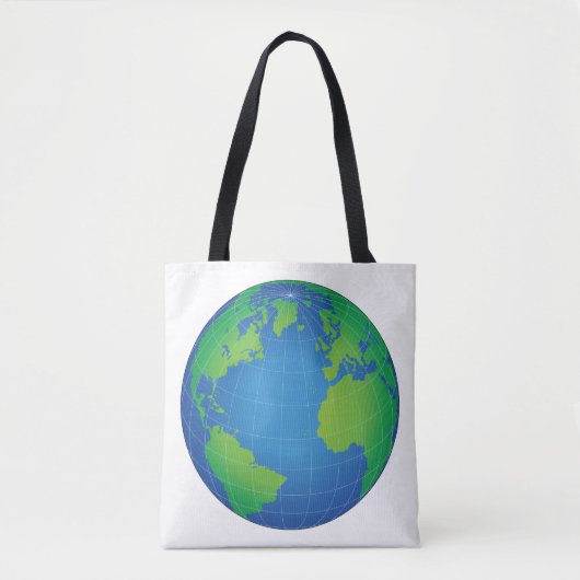 Wereldbol kaart tote bag (Voorkant)