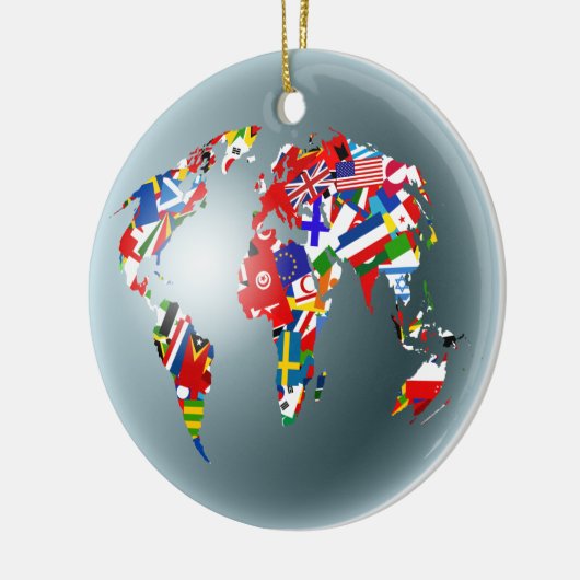 Wereldbol Keramisch Ornament (Links)
