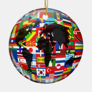 Wereldbol Keramisch Ornament