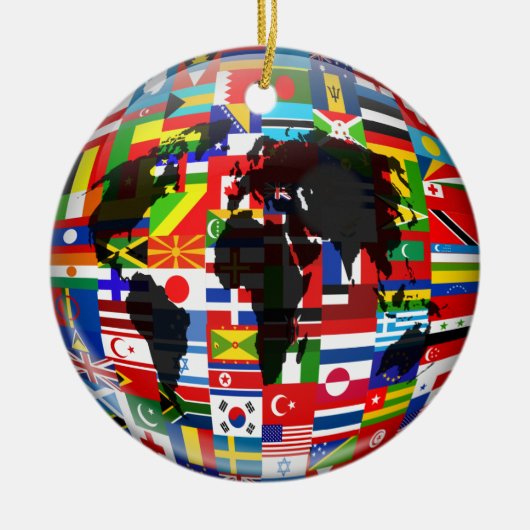 Wereldbol Keramisch Ornament (Voorkant)