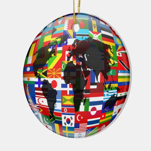 Wereldbol Keramisch Ornament (Links)