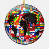 Wereldbol Keramisch Ornament (Achterkant)