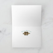 Wereldbol kerstkabeljauw feestdagen kaart (Binnen)