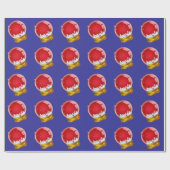 Wereldbol kerstsneeuw cadeaupapier (Vlak)