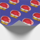 Wereldbol kerstsneeuw cadeaupapier (Hoek)
