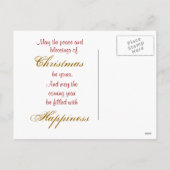 Wereldbol kerstsneeuw feestdagenkaart (Achterkant)