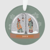 Wereldbol kerstsneeuw | Kinderen in sneeuw Ornament (voorkant)