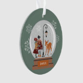 Wereldbol kerstsneeuw | Mensen en dezen, op maat Ornament (voorkant)