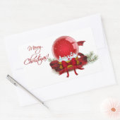 Wereldbol kerstsneeuw rechthoekige sticker (Envelop)
