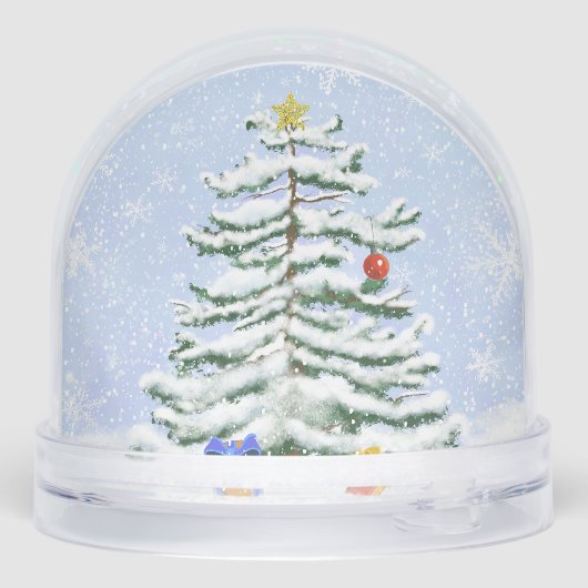 Wereldbol kerstsneeuw sneeuwbol (Achterkant)