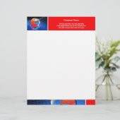 Wereldbol Letterhead Persoonlijk Briefhoofd (Staand voorkant)