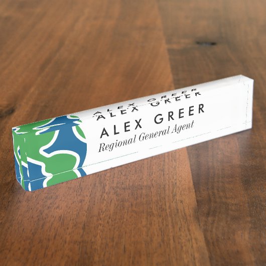 Wereldbol Life Desk Naam Bord Naambordje (Zijkant)