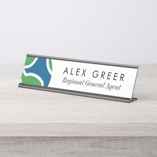 Wereldbol Life Name Bord Bureau Naambordje (Voorkant)