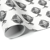  Wereldbol-lithograaftekening van de Wereld Cadeaupapier (Rol Hoek)