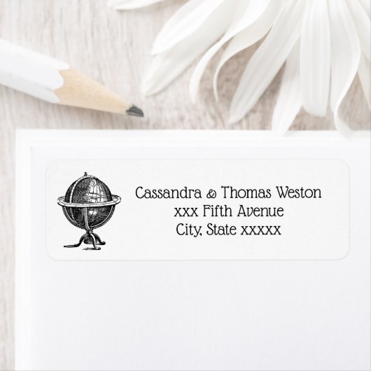  Wereldbol-lithograaftekening van de Wereld Etiket (Insitu)