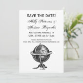  Wereldbol-lithograaftekening van de Wereld Kaart (Staand voorkant)