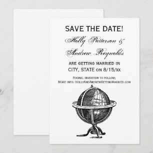 Wereldbol-lithograaftekening van de Wereld Kaart