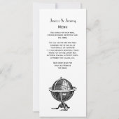  Wereldbol-lithograaftekening van de Wereld Kaart (Achterkant)